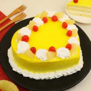 Pineapple Heart Shape Cake