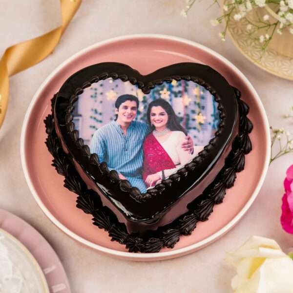 Heart shape Photo Cake
