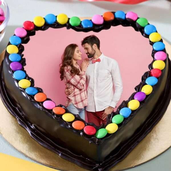 Heart shape Photo Cake