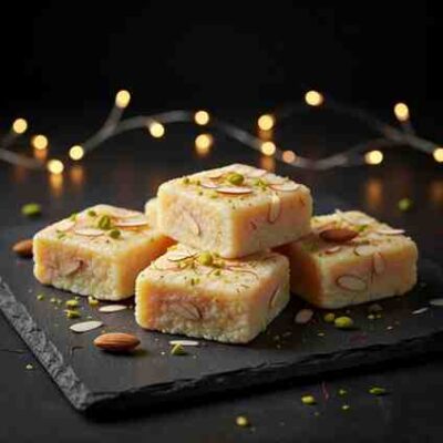 Badam Kesar Khoya Burfi
