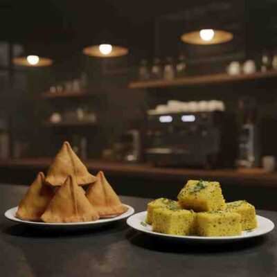 4 Samosa + 250 gm Dhokla
